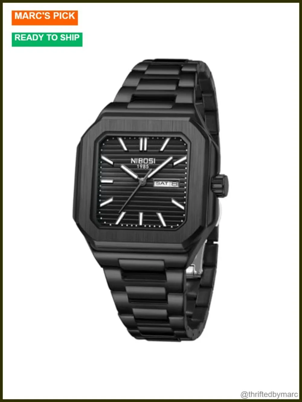 Men's Analog Quartz Stainless Steel Business Watch with Day and Date Display